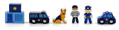 Viga Toys - 50814 - tågtillbehör - polisstation - 6 stycken