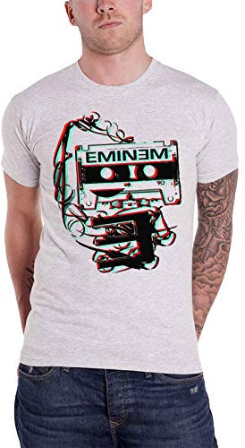 Eminem T Shirt Tape Slim Shady Retro Band Logo offiziell Herren Nue Grau XXL