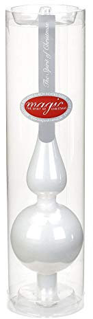 Inge-glas Puntale per Albero di Natale in Vetro – 1 Pezzo – Just White (Bianco) 28 cm