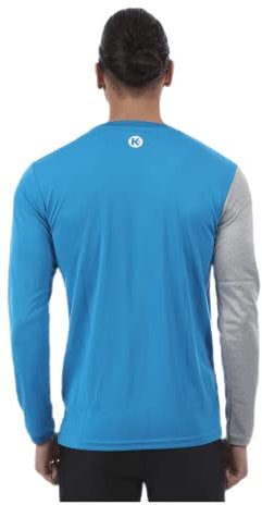 Kempa Men Core 2.0 Long Sleeve Shirt - Kempablue/Dark Grey Melan, 3X-Large