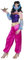 Funny Fashion Tänzerin aus dem Orient Damenkostüm für Fasching pink-violett - Multicolore