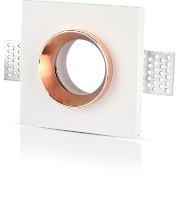 Vt866 1Xgu10 Gips-Einbauleuchte mit mattem Metall, quadratisch