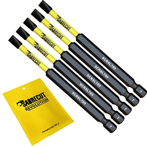 5 x SabreCut SCRSL789_5 89mm SL7 Slotted Magnetic Impact Screwdriver Driver Bits Set Single Ended Heavy Duty