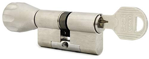EVVA ICS Knaufzylinder 61/31K | Profilzylinder Zylinder mit hohem Kopierschutz & Einbruchschutz | Pickingschutz Aufbohrschutz Ziehschutz | Patentschutz bis 2038 | Inkl. 5 Schlüssel | Sicherungskarte