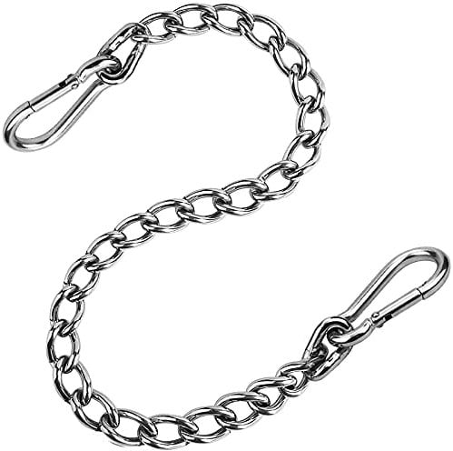 XIALINBUY Kette für Hängesessel 76,5cm Boxsack Kette Schaukel Kette 304 Edelstahl Verlängerung Hängesessel Kette Bis 350kg mit 2 Stücke Karabiner für Boxsack Hängesessel Hängematten
