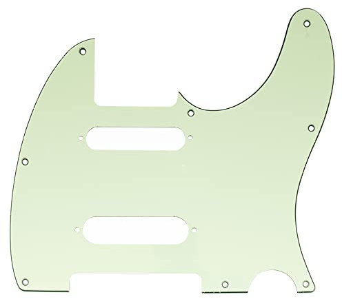 Musiclily Pro 8 Löcher SS Gitarre Tele Schlagbrett Pickguard für USA/Mexico Fender Deluxe Nashville Telecaster E-Gitarre, 3-lagig Mint Green