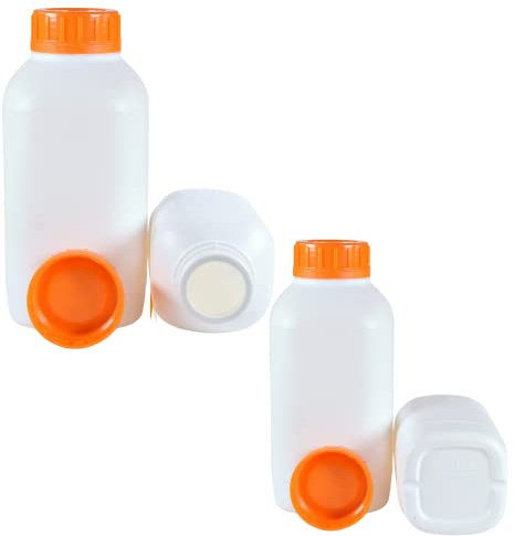 ISOLAB Flacone di reagente, a collo largo, in HDPE, a prova di perdite, sigillatura dei campioni, contenitore per conservazione, bottiglia da viaggio, 2 pezzi (1500 ml)
