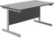 Office Hippo Heavy Duty Rectangular Cantilever Office Desk, Black Top/Silver Frame, 120 x 80 cm
