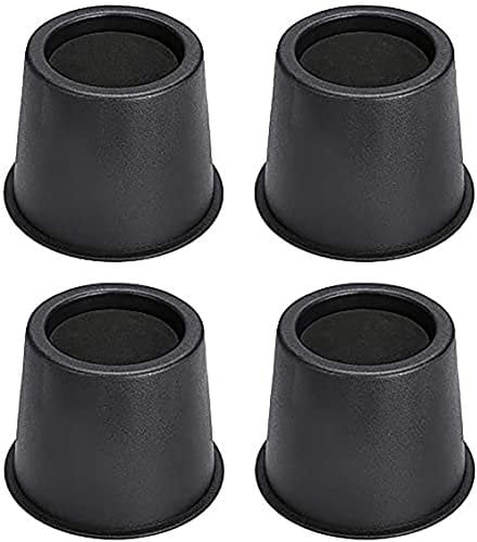 BWKJMY Round Bed Risers Lifts Height of 4 Inch Heavy Duty Set of 4 Pack for Risers for Sofa, Table, and Chair and Bed, Under Bed Storage Space (Black)