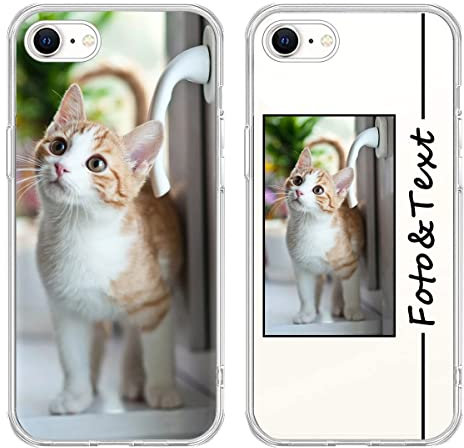Yoedge Personalisierte Handyhülle für Apple iPhone SE 2022/SE 2020/7 / 8 4,7,Soft Transparente Hülle mit Eigenem Foto Bedrucken Bild Text Individuelle Hülle,Selbst Gestalten Handyhülle für iPhone 7