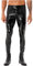 Doomiva Herren Glänzende Lederhosen Lack Hosen Lang Bikerjeans Hose Hohe Taille Motorradhose Skinny Leggings Nachtclub Schwarz 4XL