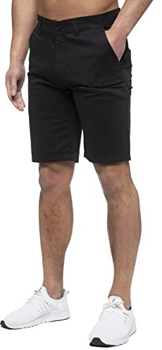 989Ze ENZO Mens Regular Fit Chino Shorts — 100% Cotton, Smart Casual, 10 Colours