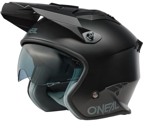 O'NEAL | Motorradhelm | Enduro Adventure Street | ABS-Schale, integrierte Sonnenblende | Volt Helmet SOLID V.24 | Erwachsene | Schwarz | Größe L