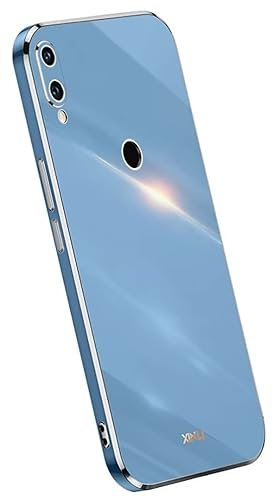 Topme Funda de Silicona para Huawei P Smart 2019 / Honor 10 Lite (6.21 Inches), [ Carcasa Case de Teléfono Estilo Borde Dorado] - Azul Marino