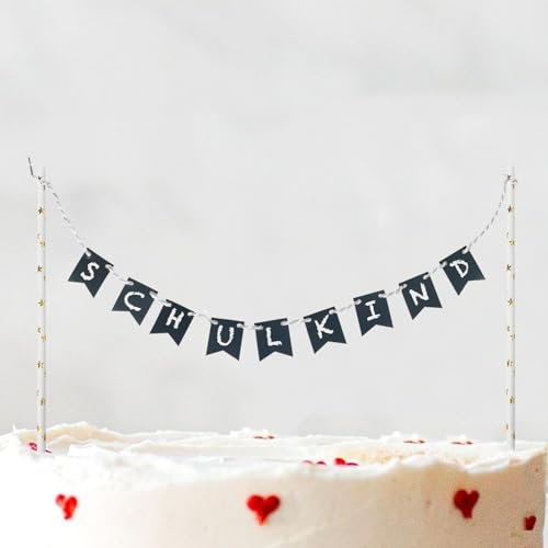 COLOFALLA Tortendeko Schulkind 2025 Kuchengirlande Cake Topper Einschulung Schulanfang Torten Topper Kuchendeko Schuleinführung Party Deko für Junge Mädchen (Weiß)