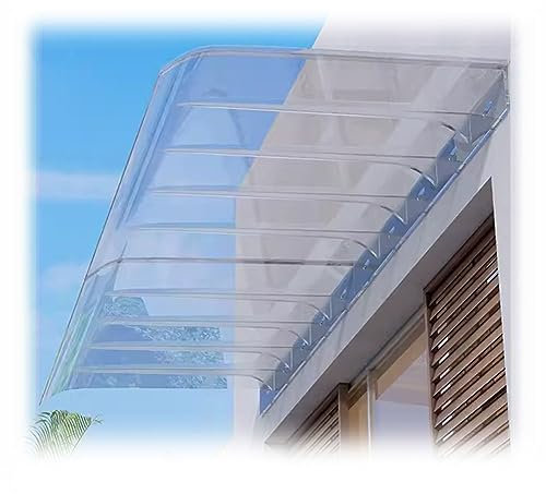 GRRICEPL Transparent Überdachung Haustürmarkise, Winddicht Terrasse Markisendach, Polycarbonat Unsichtbar Regenschutzabdeckung, UV-Regen-Schnee-Schutz-Unterstand (Farbe : klar, Größe : 40x120cm)