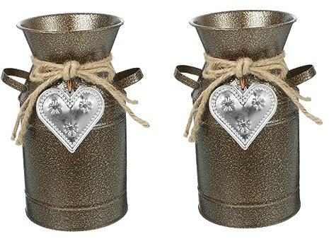 ABOOFAN 2stücke Retro Blumeneimer Deko Rustikaler Metallblumentopf Für Kreative Raumgestaltung Als Vase Oder Aufbewahrung Für Blumen Und Kleine Gegenstände Antik Kupferfarbe
