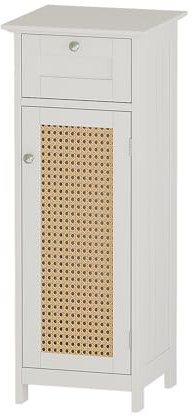 Vicco Midischrank Rosario, Badmöbel, Weiß, 32 x 87 cm mit Tür und Schublade