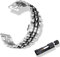 RoYiio Correa de Acero Inoxidable es Adecuada para Asas de Reloj con Ancho de 20mm, Bellamente Pulida, Correa de Metal para Hombres Mujeres - Plata Negro