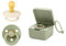 BIBS Schnullerbox Bundle - Bunte Schnuller, Runder Naturkautschuk-Sauger und Sterilisierbox - Komplettes Set für Glückliche Babys, Größe 1 (0-6 Monate), Sage