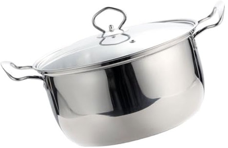 COLLBATH Olla Para Cocinar Tapa Incluida Para Sopa y Ramen Resistente y Duradera