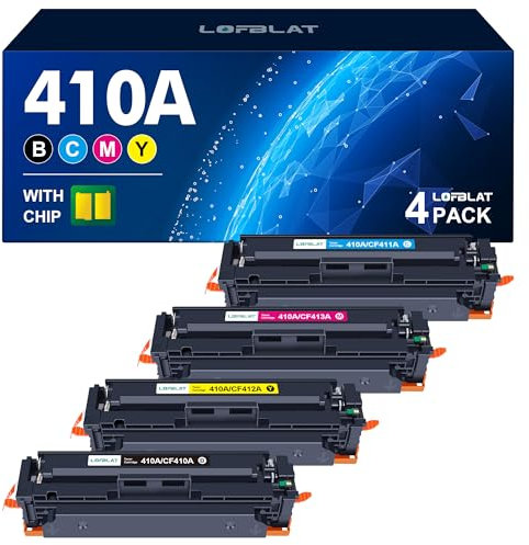 LOFBLAT 410A Toner Ersatz für HP 410X Multipack CF410A CF410X Druckerpatronen für HP MFP m477fdw Toner Color Laserjet Pro MFP M477fdw M477fdn M452nw M377dw M452dn M452dw M477dw M477nw (4 Pack, 410A)