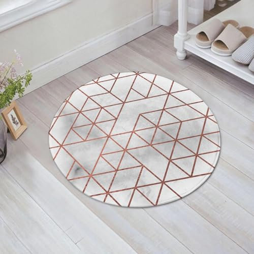 EMFSLA Bath Mat 24x24 in,Marble Rose Gold,Non-Slip Bathroom Mat Machine-Washable,Ultra Soft and Water Absorbent Bath Rug for Bathroom