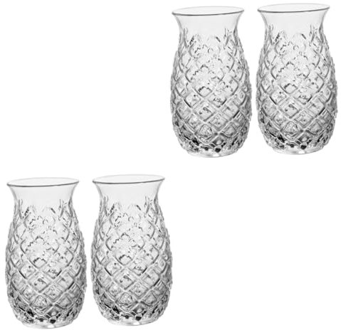 Cabilock 4 Stück Weinglas Gläser Saftbecher Multifunktionaler Weinbecher Becher Trinken Weinbecher Für Den Haushalt Ananas Tasse Tiki-brille Vintage Glaswaren Whiskybecher Für Den Haushalt