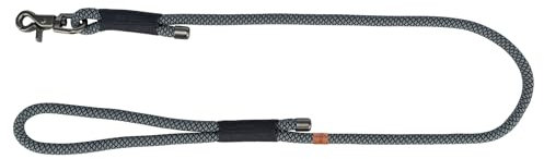TRIXIE Soft Rope Hundeleine, XS-S 1,2 m/6 mm, schwarz/grau - robuste Lange Hundeleine aus Tau mit Trigger Snap Hook, für kleine Hunde, weiches & rundes Material mit Handschlaufe - 1985101