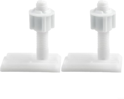 Juego de 2 pares de tornillos de reparación de asiento de inodoro de plástico para tapa de inodoro, perno de bisagra, ajuste de reparación de asiento de inodoro blanco (B)