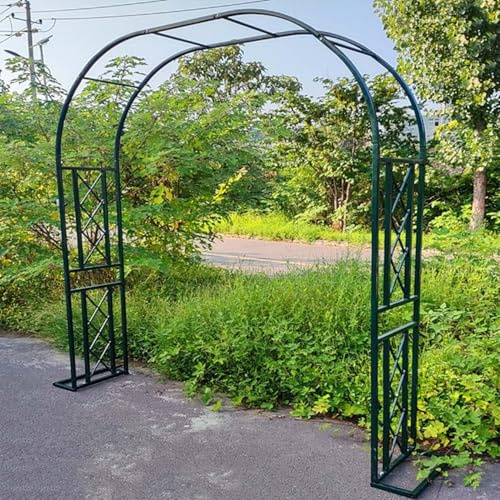Arche Jardin pour Grimpantes, Arceau à Rosier Grande, Large 140cm 180cm 220cm 260cm 300cm 340cm pergola en Metal, Robuste Arche de Mariage Acier(Green,340cmx230cm)