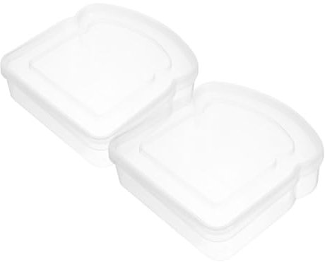 PHENOFICE 2pcs Portable Bread Box Sandwich Box Reusable Fridge Packing Case Sandwich Food Containers Air Tight Container Camping Use Small Storage