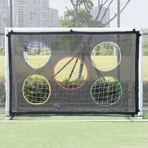 Softclub Rete per porta da calcio, 3 x 2 m, con 5 zone di punteggio per pratica di tiro, porta non inclusa