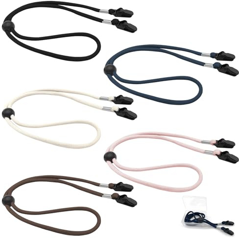 Cosswe Hut Clips, 5 Stück Verstellbare Hutbandclips Verstellbare Hut Kinnkordel mit Federseilverschluss Winddichte Halteclip zum Angeln Klettern Jagen Camping Wandern Bootfahren