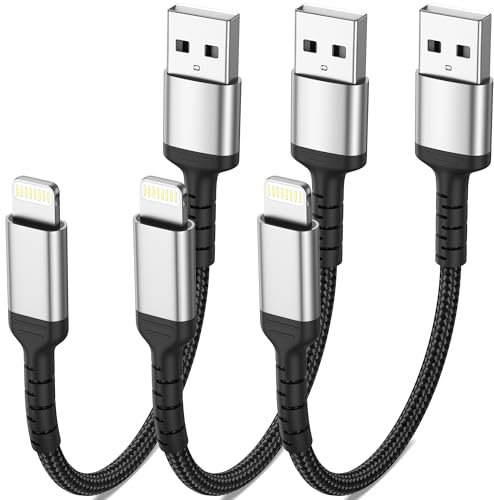 ADILIFT iPhone Ladekabel Kurz 20CM, 3Pack USB A auf Lightning Kabel MFi Zertifiziert Nylon iPhone Schnellladekabel Kompatibel für iPhone14 13 12 11 Pro Max Xs Xr X 8 7 6 Plus SE iPad Air/Mini