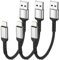 ADILIFT iPhone Ladekabel Kurz 20CM, 3Pack USB A auf Lightning Kabel MFi Zertifiziert Nylon iPhone Schnellladekabel Kompatibel für iPhone14 13 12 11 Pro Max Xs Xr X 8 7 6 Plus SE iPad Air/Mini
