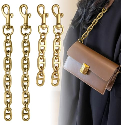 PetGlimmer 4 Stück Taschen Verlängerungsketten Legierungs 12-17cm, Gold