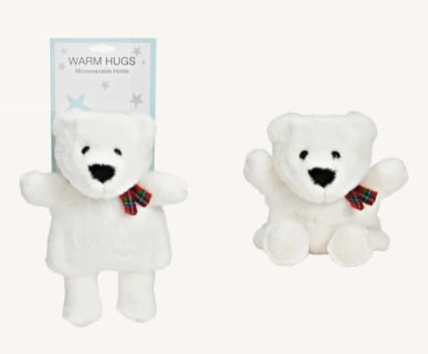 Warm Hugs Kirschkernkissen Eisbär 22 x 30 x 11 cm, Weiß