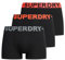 Superdry Herren Boxershorts im Dreierpack Schwarz/Orange XL