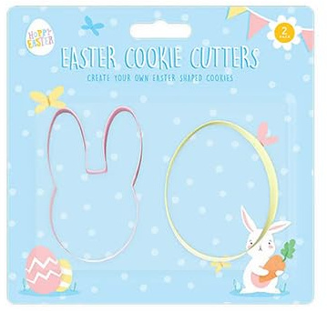 Pastel Pink & Yellow Bunny & Egg Easter Cookie Cutters - Pack of 2