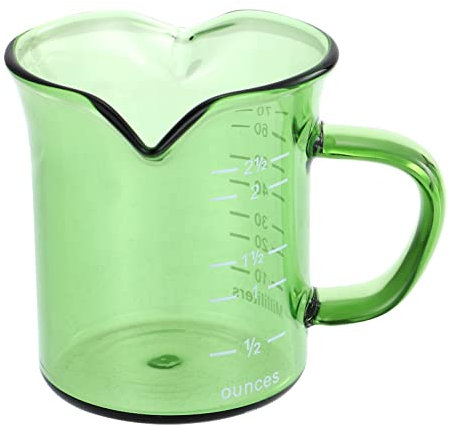 IUokLU Taza medidora de Vidrio con Doble Pico cafetera lechera Jarra para Crema Jarabe aderezo Utensilios de Cocina para el hogar Color Azul,Verde