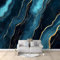 Papier Peint Panoramique Motif De Vagues Bleu Marbré 350x256 cm Papier Peint Intissé Mural, Poster Geant Mural 3D, pour Salon Chambre d'enfants restaurant Décoration Murale