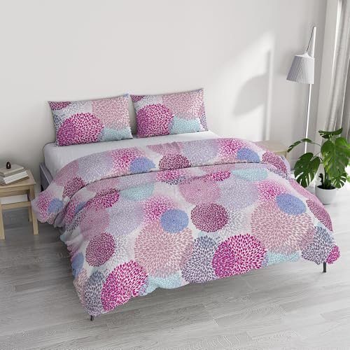 River Cotton Double Duvet Cover Set, Made in Italy – Duvet Cover Set – Duvet Cover 250 x 200 cm with Double Flap and 2 Pillow Cases (Double, Loire)