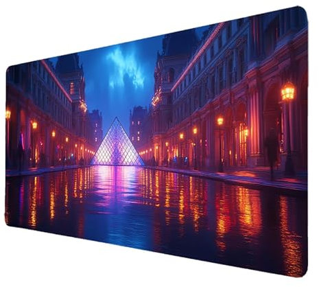 Tapis de Souris Gaming XXL Mousepad 1200 x 600 x3mm, Antidérapant Étanche Tapis Souris Noir Grand Sous Main Bureau avec Base en Caoutchouc Antidérapante, pour Pc Gamer, Bureau Cadeau Homme Louvre 6933