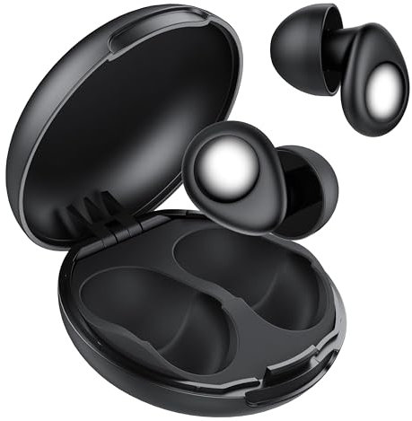 CASCHO Tapones Oidos Ruido Dormir,45dB Tapones Oidos Cancelacion de Ruido Protección Auditiva para Dormir/Concentración/Conciertos, con 8 Puntas(XS/S/M/L), Negro