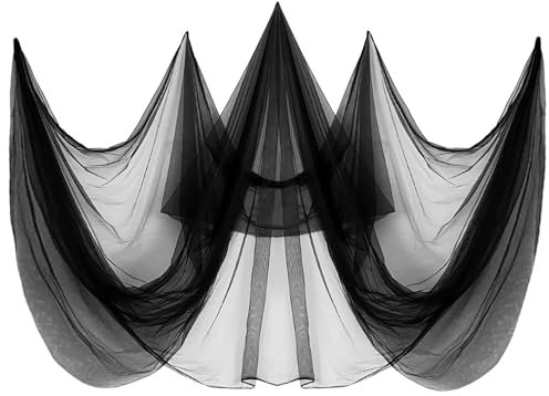 Lot de 2 moustiquaires de 3 x 4 m pour jardin, terrasse, balcon, camping, parapluie, protection des légumes, des arbres fruitiers (noir)