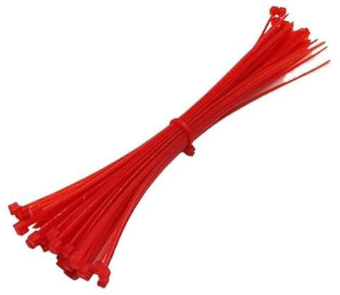 50 stücke Kabelbinder 2mm x 100mm 2 * 100mm Selbstsichernde Nylon Draht Kabel Zip Krawatten Veranstalter Befestigen Kabel(Red)