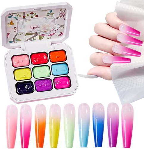 Pat gel polacco, gel di pittura a gradiente di manicure, palette di smalto design, accessori per ragazze creative, dipinti per gradienti professionali per salone o uso domestico, 8.5x6.6x2,2