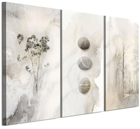 LUMASOUL Wandbilder 3er Set für Wohnzimmer Landschaft 16 135x90 cm | 3-teiliges Leinwandbild für Schlafzimmer, Flur, Büro und Küche