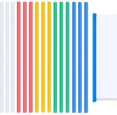 15 Pcs Book Binder,Slide Binders A4 Colorful Plastic Paper Binder Spine Bar | Durable Document Binding Presentation Covers Clips Replacement, for School Office Meeting Room Universal Accessories 5 Colors